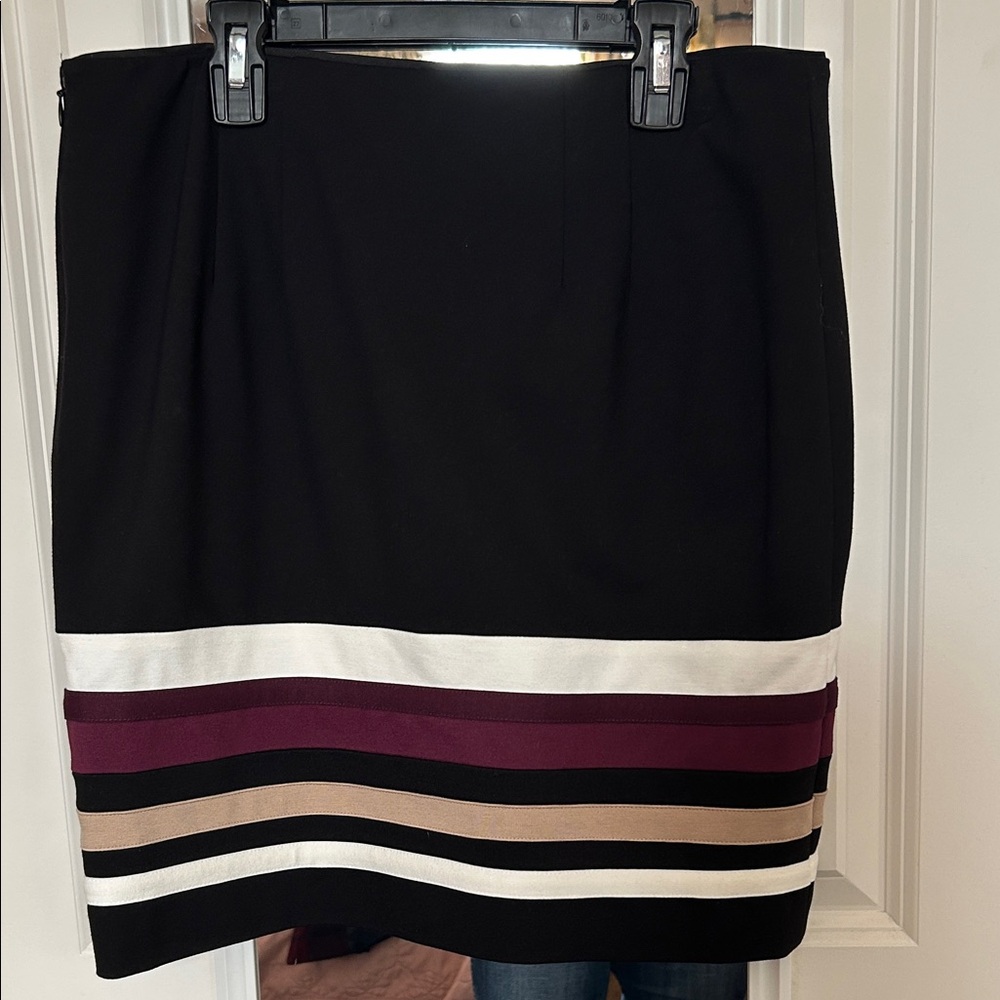 White House Black Market Black Skirt with Stripes
